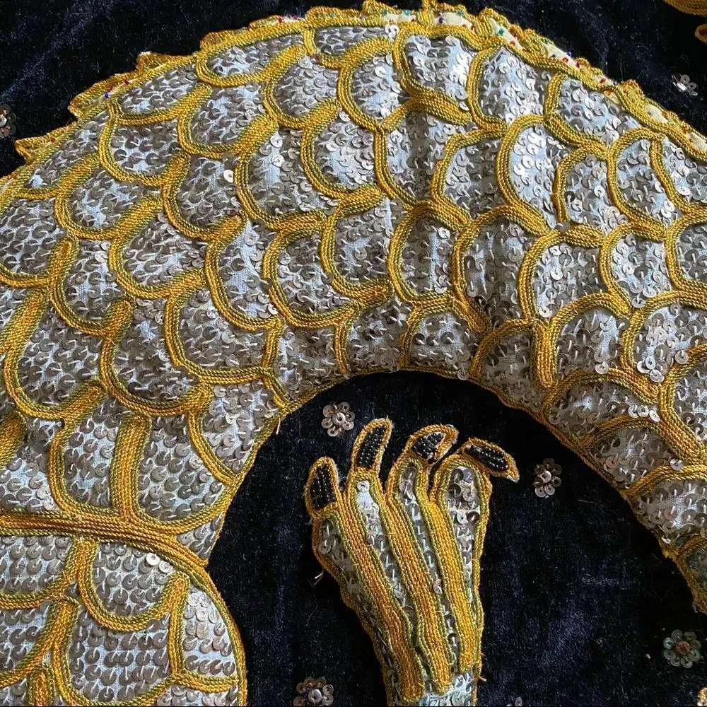 Vintage  Kalaga Gold Thai Embroidered Wall Art
